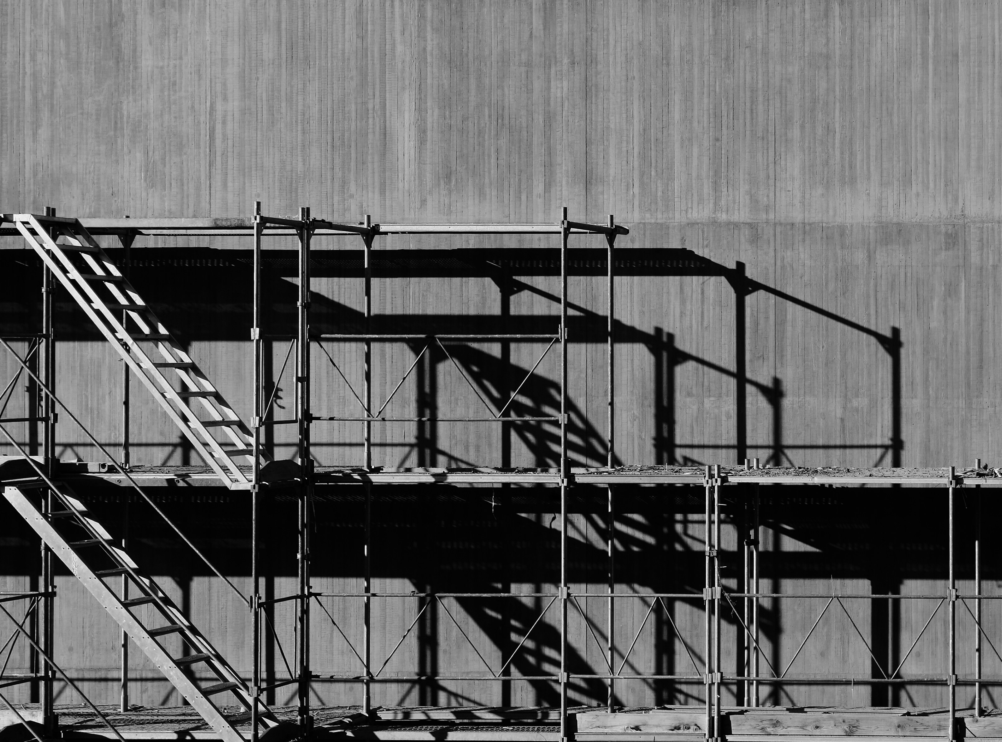 Scaffolding structure representing business redesign and recalibration